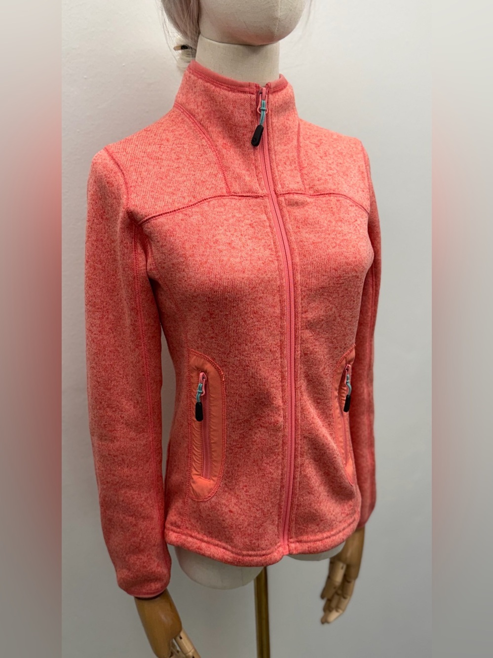 Icewear Iceland Full Zip Fleece Jacket XS Coral Pink Heathered Outdoor Hiking - Picture 2 of 16